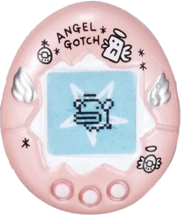 pink metallic angel tamagotchi